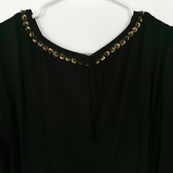 Elizabeth and James Dress Black Embellished Long Sleeve Shift - Picture 5 of 6